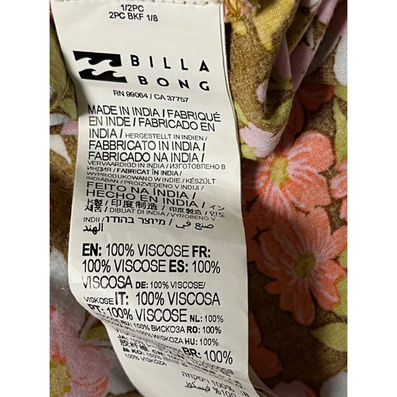 Billabong Retro Romance Sunny Side Up Floral Halter Maxi Dress Size Small - Picture 11 of 11
